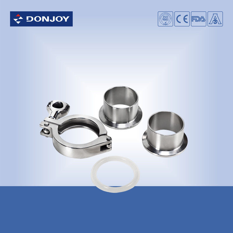 stainless steel heavy duty triclamp clover fitting , tri clamp union ss304 316