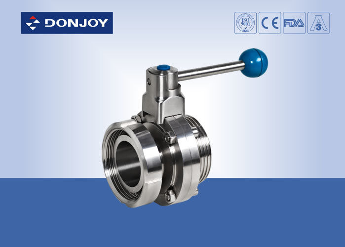 RJT Hex Nut / Thread Manual Butterfly Valves , Female / Male Butterfly Valve