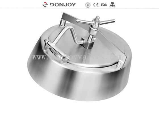 SS304&316L;Elliptical Tank Manhole Cover Wheel Handle Outward Opening 490*390mm
