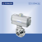 DN50 Horizontal Actuator Pneumatic  butterfly ball valve  with clamped connection