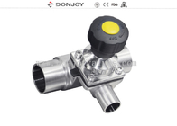 Multiport Sanitary Diaphragm Valve /Three port valve with Welding Ends with plastic Handle