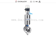 double seat  butterfly valves sanitary pneumatic mixproof  with positioner