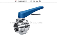 Food grade stainless steel threaded sanitary butterfly valve 1" to 12"