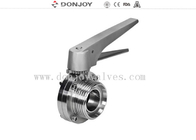 Manual Thread sanitary Butterfly Valve with stainless steel multi-position handle