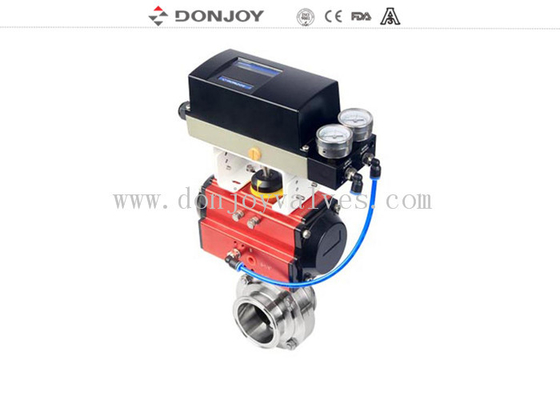 Hygenic Inox Normal Close Pneumatic Clamp 316L Butterfly Valves