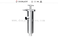 304 Sanitary Cylindric Angle Tank Pipeline Filter For Food &amp; Beverage Industry