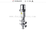 Aseptic sanitary reversing seat valve DN25 - DN150 with pneumatic actuator 316L