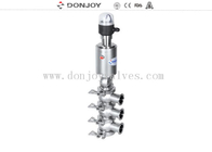 SS304 / SS316L sanitary pneumatic reversing valve of double seats for fluid conveying