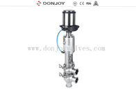 Hygenic sanitary reversing seat valve DN25 - DN150 with pneumatic actuator 316L and control head C-TOP