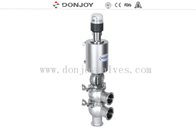 Hygenic sanitary reversing seat valve DN25 - DN150 with pneumatic actuator 316L and control head C-TOP