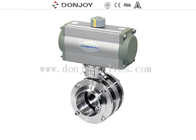 Stainless Steel Sanitary Aluminum Actuator 3 Piece Flange Butterfly Valves