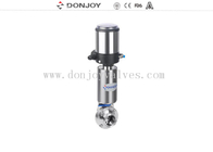 DN10 - DN300 Sanitary Welding L Butterfly Valves With OD 85 Acuator and automatic control unit