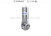 DN10 - DN300 Sanitary Welding Butterfly Valves With Pneumatic Actuator