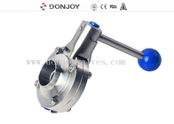 Food grade stainless steel threaded sanitary butterfly valve 1" to 12"