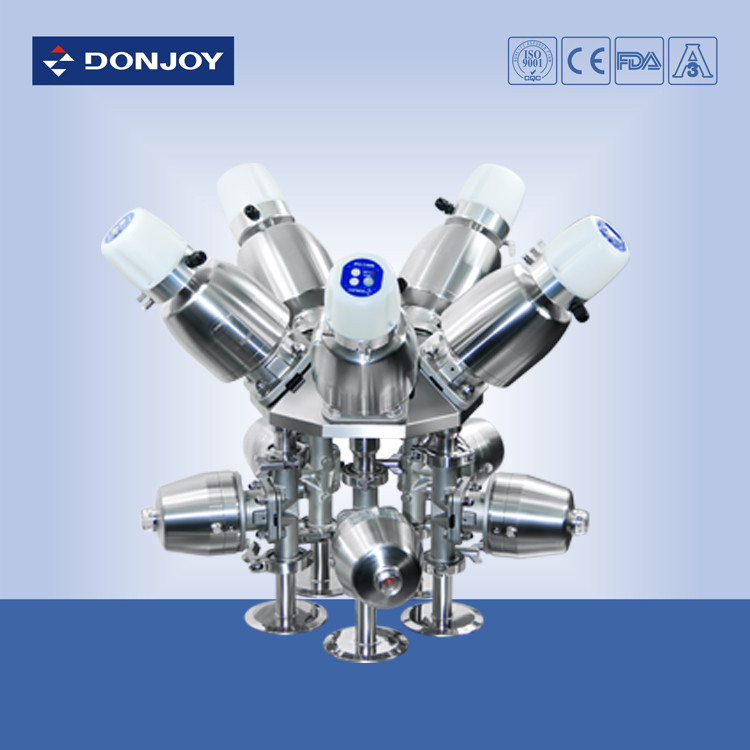 SS sanitary Multiport pneumatic diaphragm valve with C - TOP for pharmaceutical industry
