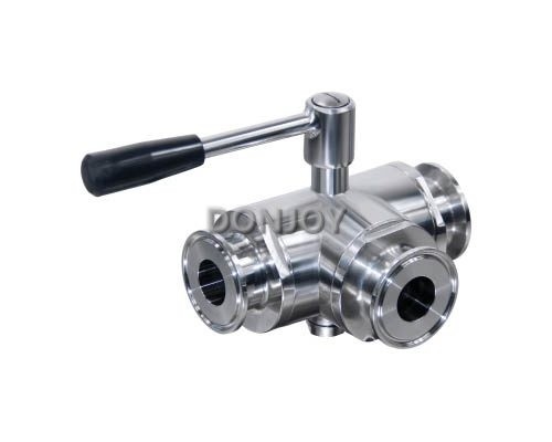 DN10-DN100 Manual Three Way  Sanitary Ball Valve with clamped Connection
