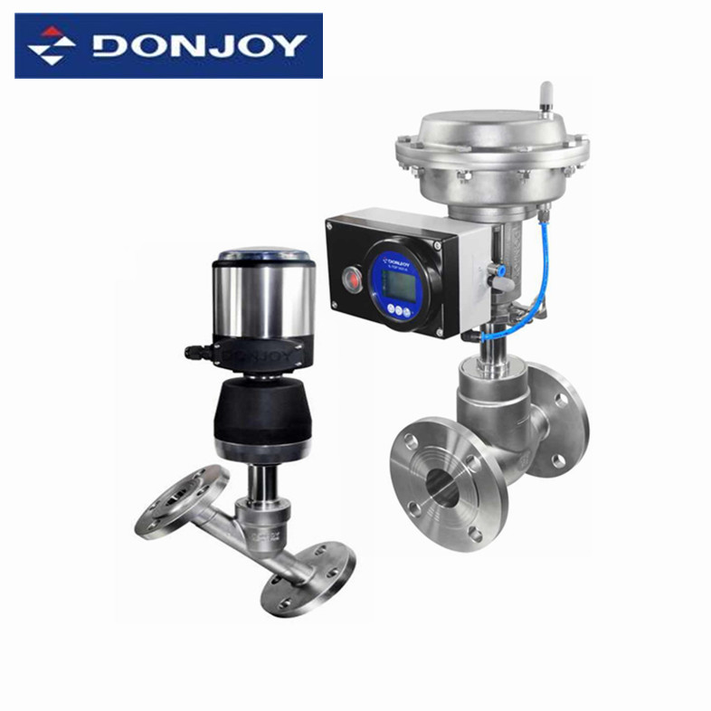 Stainless Steel Pneumatic Actuator Valve For Aseptic Regulating With Controller / Positioner