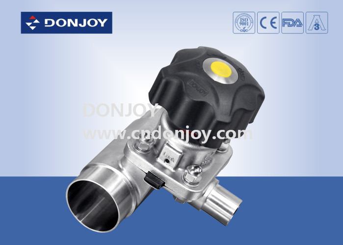 DONJOY  Sanitary Diaphragm Valve /Three T port valve with Welding Ends with plastic Handle