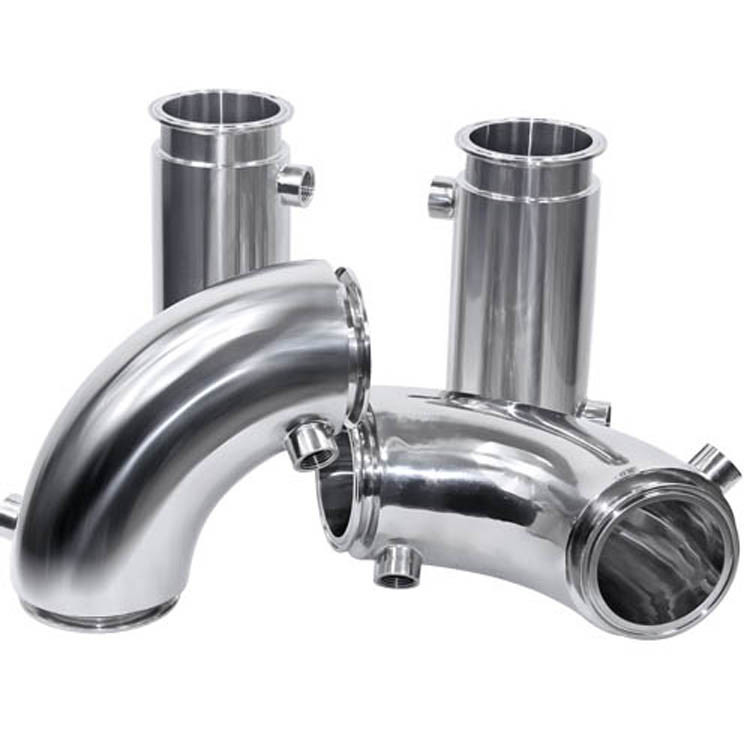 304 316L Stainless Steel Sanitary Fittings Jacketed Insulation Clamp Tee , Elbow , Pipe
