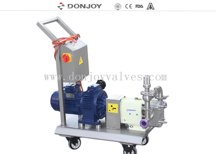 SS316L DONJOY TUL-80 rotary  lobe pump with Mechanical motor and trolley