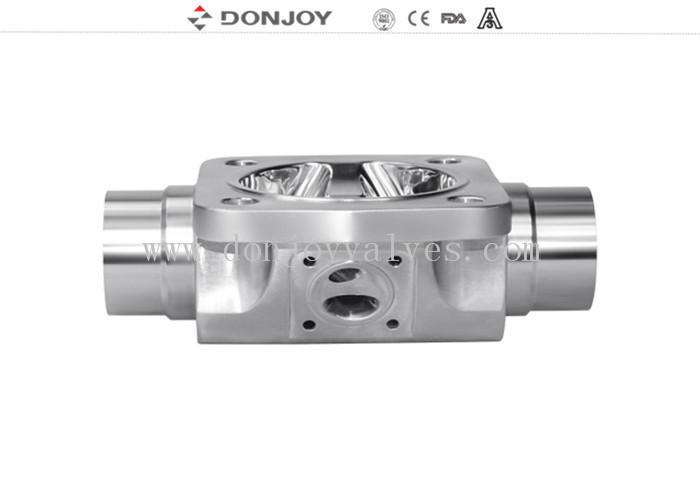 SS316L Material Sanitary Diaphragm Valve Casting Body For Fluid Process Control
