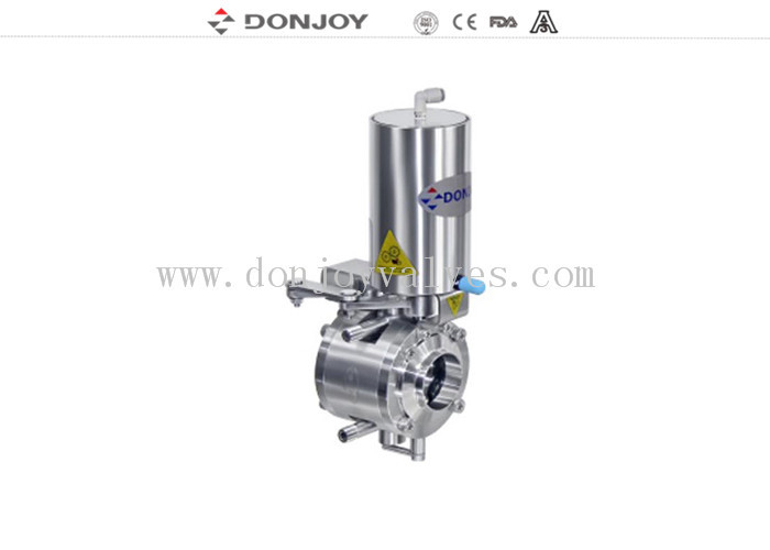 DN65 Donjoy Double Seat Butterfly Valves B Type With Valve Chamber Can Be Flushed