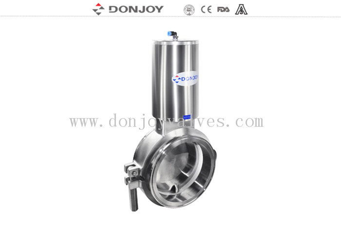 Hygienic single acting  pneumatic powder clamp butterfly valve small torque