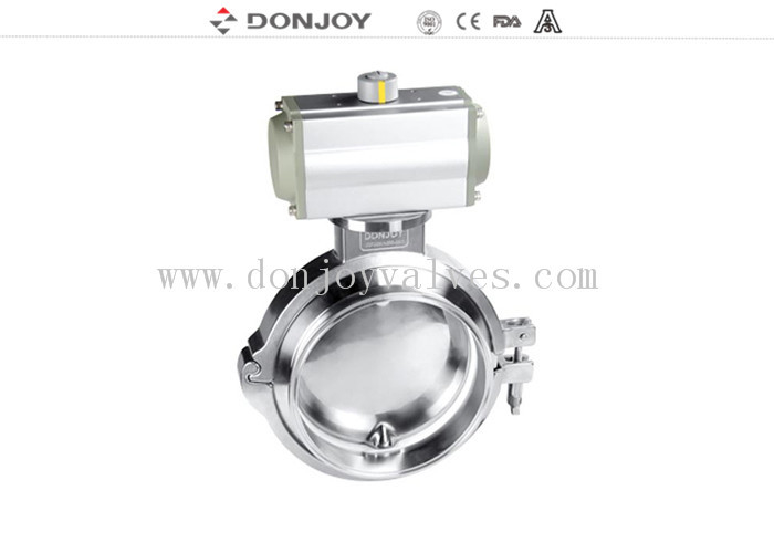 Hygienic single acting  pneumatic powder clamp butterfly valve small torque