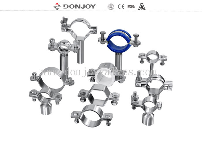 SS304 Heavy Duty Clamp Pipe Holder / TC Clamp / Pipe With Thread Or Bar