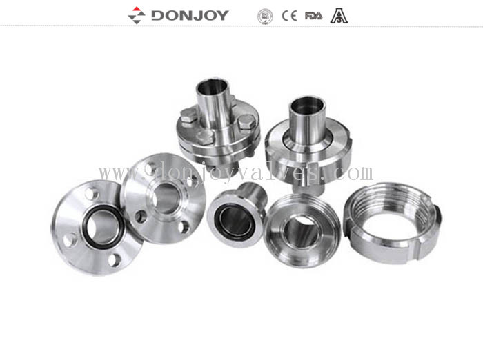 Hygienic Aseptic Flange Set Stainless Steel Sanitary Fittings DN11864  Sanitary Thread union