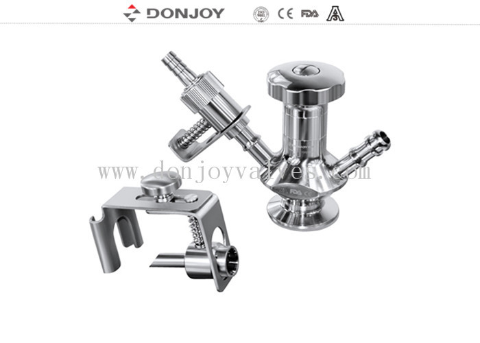 SS316L Manual  Aseptic sampling valve with pipeline connector and hose sample port for beer tank
