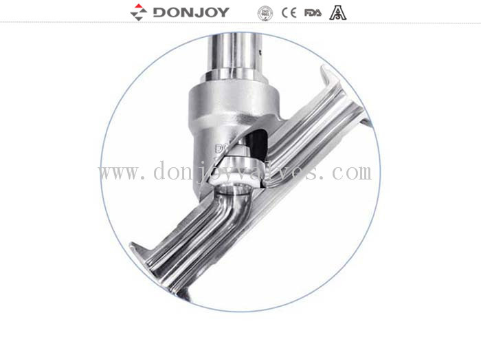 2 Way Pneumatically Actuated Angle Seat Valve  with Tri clamp end