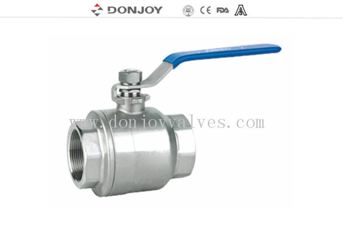 2 Peice Sanitary Ball Valve With ISO mound and handle , BSP Thread