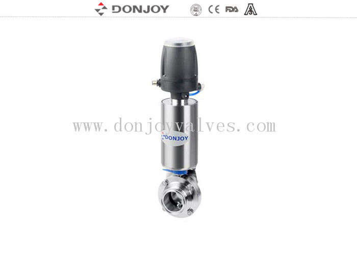 DN10 - DN300 Sanitary Welding L Butterfly Valves With SS Acuator and automatic control unit