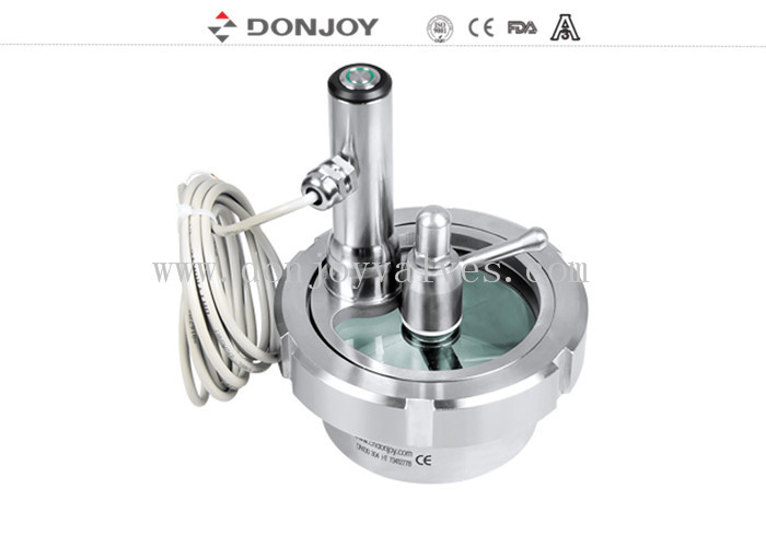 ISO 3A Stainless Steel flanged sight glass lighting and wiper Waterproof and sanitary design