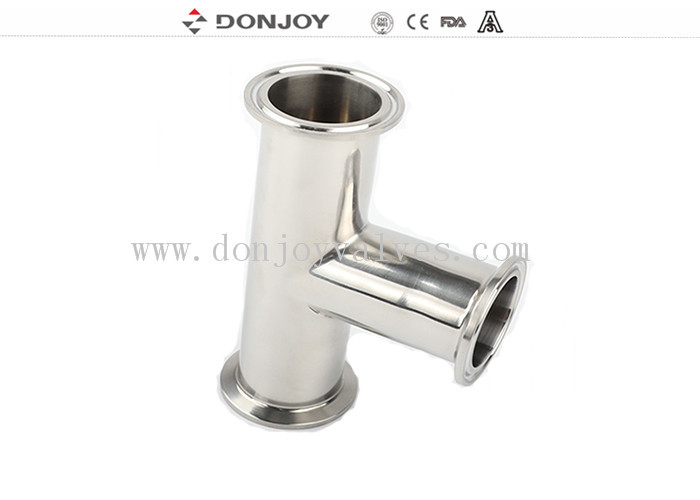 Sanitary Stainless Steel Sanitary Fittings , Clamp Equal Cross IHCH size , Polished inside and outside