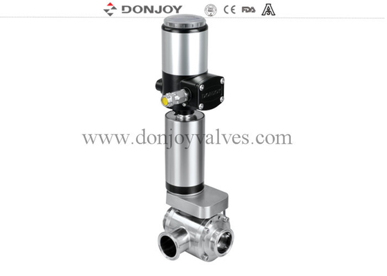 Donjoy SS316L 2 Inch Pneumatic 3 Way T Type Butterfly Valves With Tri Camp End