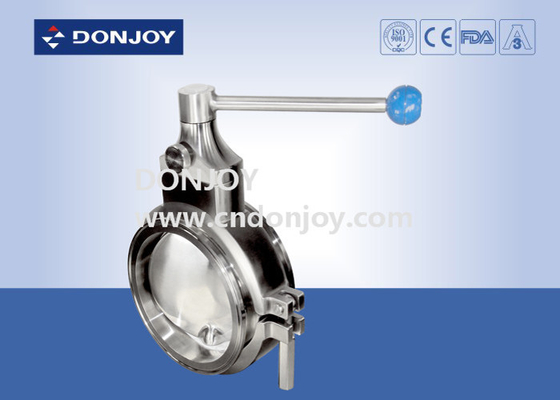 Sanitary grade manual butterfly valve multi - position handle for powder