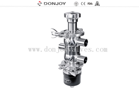 SS316 Multiport Radial Diaphragm Valve with manual / pneumatic interchangeable