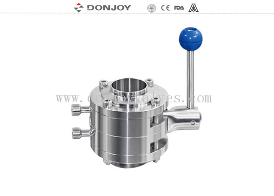 Sanitary stainless steel butterfly valves , 4" Manual mixing proof butterfly valve