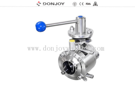 Sanitary stainless steel butterfly valves , 4" Manual mixing proof butterfly valve