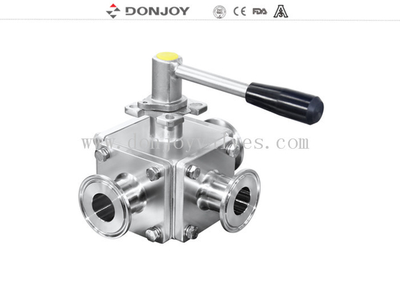 Manual  3 way Non-retention full port ball valve with plastic handle