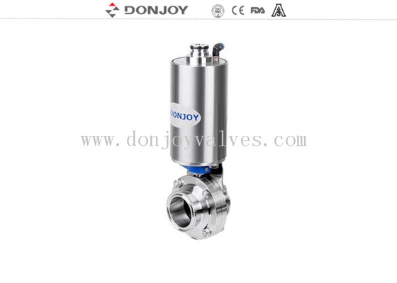 DN10 - DN300 Sanitary Welding Butterfly Valves With Pneumatic Actuator