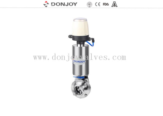 FDA Stainless steel 6 inch pneumatic butterfly valve sanitary grade for fluid control