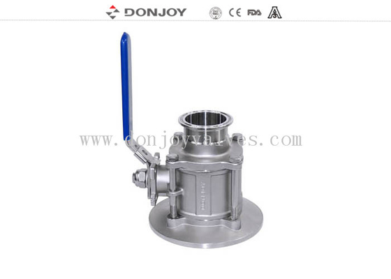 BSP thread Sanitary Ball Valve  , 3 pcs Flush flange tank Bottom Valve