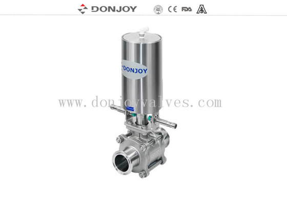 SS 3pcs Sanitary Ball Valve with optional position feedback