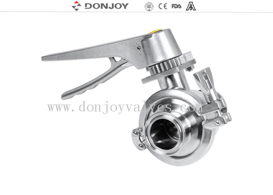 Manual clamped sanitary buttterfly valves with stainless steel handle