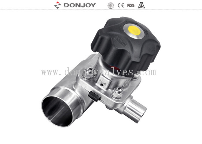 Multiport Sanitary Diaphragm Valve /Three port valve with Welding Ends with plastic Handle