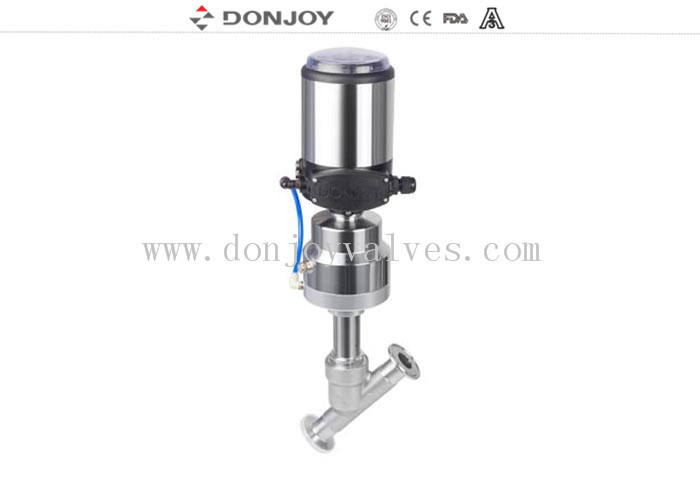 SS304 Thread/Clamp Connection Angle Body Valve , Angle Seated Valves 2 Inch High Purity
