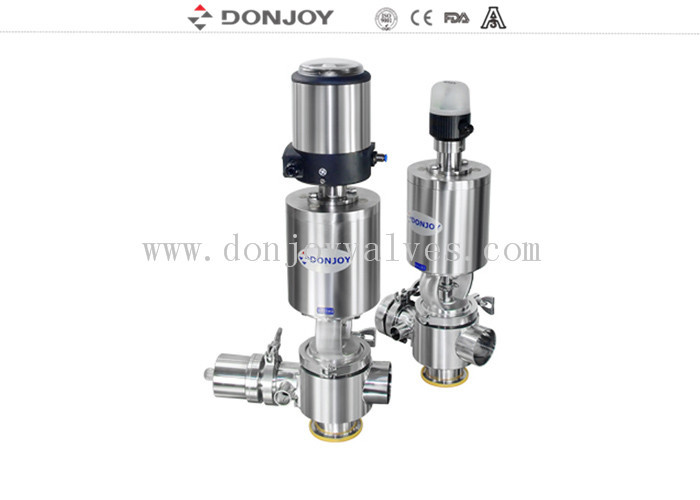 CIP Sanitary Divert Seat Valve Medium Pressure Pneumatic Operated With IL-Top